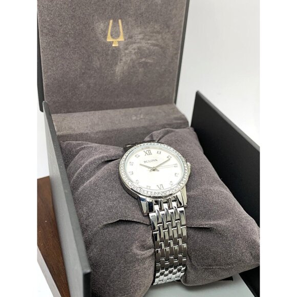 Bulova Women's Watch 96L297 Quartz Crystals Silver Dial Stainless Steel 32mm - Picture 3 of 13